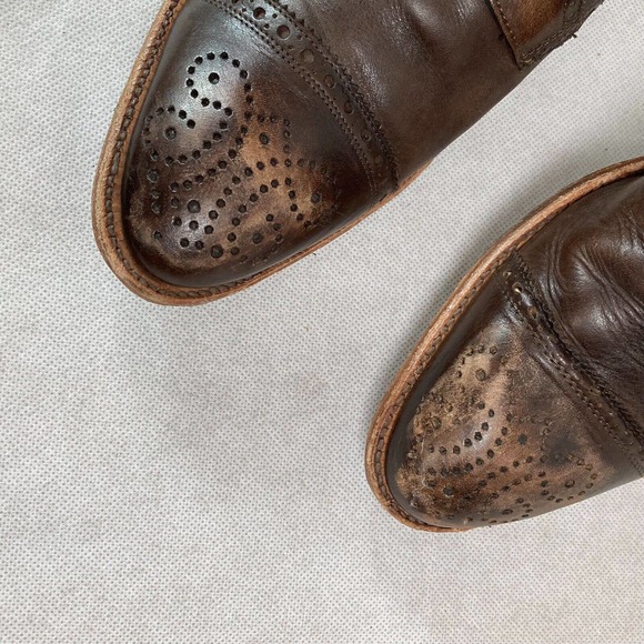 Messico Shoes Men Sz 9.5 Brown‎ Distress Leather Wing Tip Cap Toe Lace Up Oxford main image 7